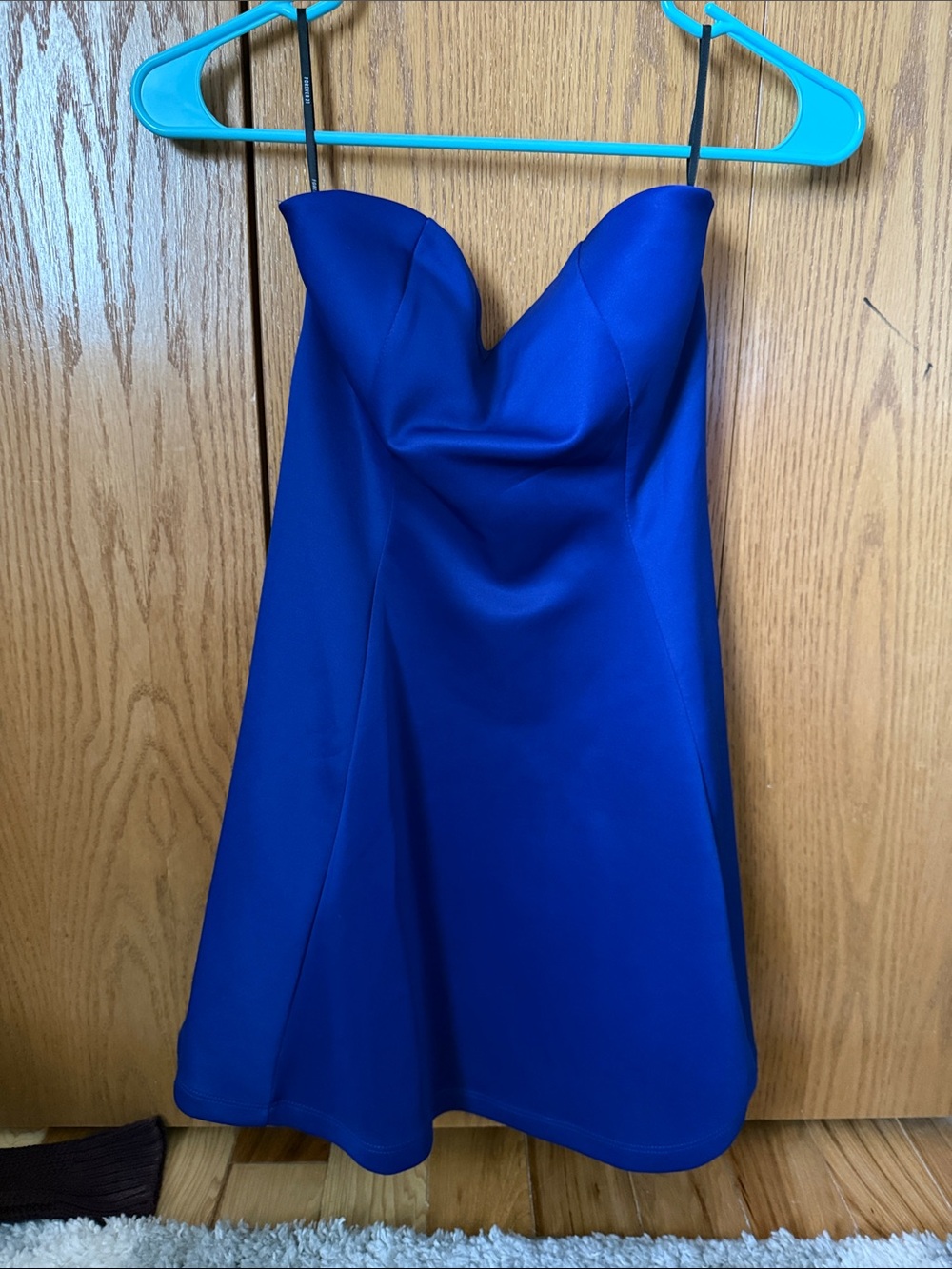 Forever 21 Strapless Cobalt Blue A-Line Dress